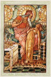 Midas and His Daughter Turned to Gold
